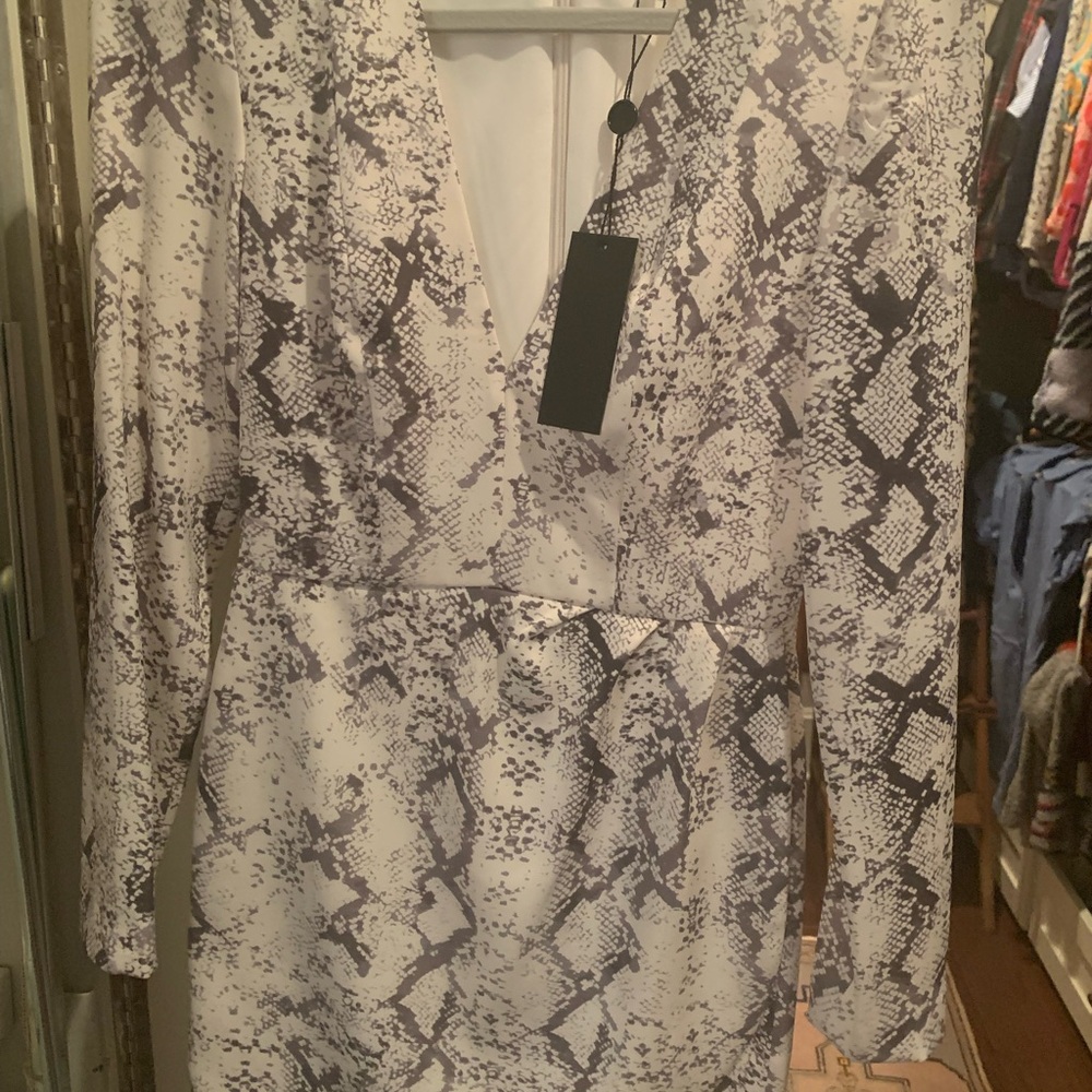 Elegant Snakeskin Print Dress